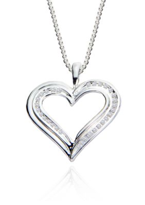 Belk & Co. Diamond Heart Pendant in Sterling Silver