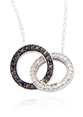 Belk & Co. Black & White Diamond Circle Pendant in Sterling Silver