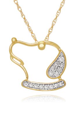 Belk & Co. Diamond Dog Silhouette Pendant in 10k Yellow Gold