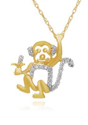 Belk & Co. Diamond Monkey Pendant in 10k Yellow Gold