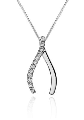 Belk & Co. Diamond Wishbone Pendant in Sterling Silver