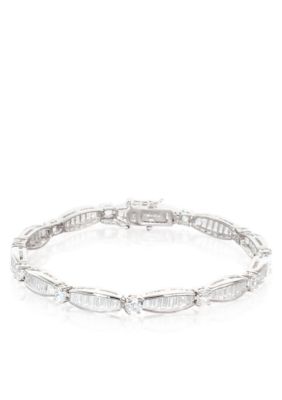 Belk & Co. Platinum Plated Sterling Silver Cubic Zirconia Bracelet 
