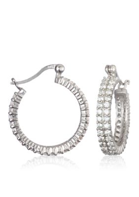 Belk & Co. Platinum Plated Sterling Silver Cubic Zirconia Earrings