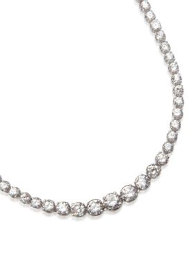Belk & Co. Platinum Plated Sterling Silver Cubic Zirconia Tennis Necklace