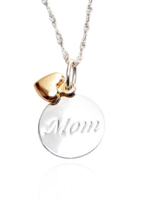 Belk & Co. Mom Pendant with Dangle Heart