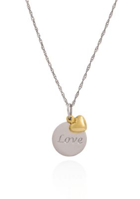 Belk & Co. Sterling Silver with 14k Gold Love Pendant