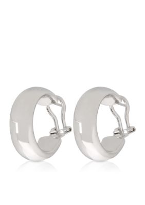 Belk  Co. Sterling Silver Petite Wedding Band Hoop Earrings