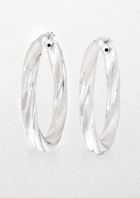 Belk & Co. Bold Oval Hoop Earrings in Sterling Silver
