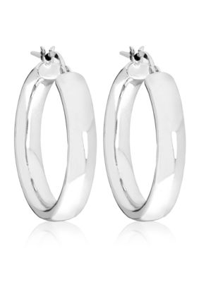 Belk & Co. Sterling Silver Classic Wedding Band Hoop Earrings