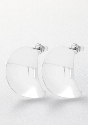 Belk & Co. Sterling Silver Domed Bold Button Earrings