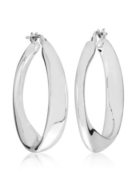 Belk & Co. Sterling Silver Organic Round Hoop Earrings