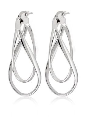 Belk & Co. Sterling Silver Sculptural Double Wrap Hoop Earrings