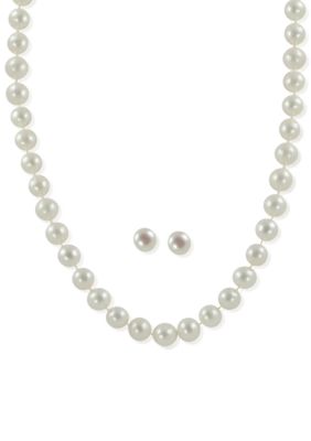 Belk & Co. Sterling Silver Freshwater Pearl 2-Piece Box Set