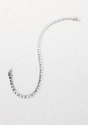 Belk & Co. Platinum Plated Sterling Silver Cubic Zirconia Tennis Bracelet