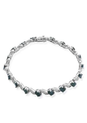 Belk & Co. Sterling Silver Black Sapphire and Diamond Bracelet  