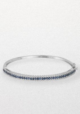 Belk & Co. Sterling Silver Sapphire and Diamond Bangle