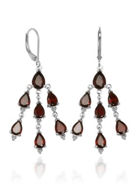 Belk & Co. Sterling Silver Garnet Dangle Chandelier Earring