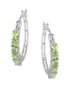 Belk & Co. Sterling Silver Peridot Hoop Earrings