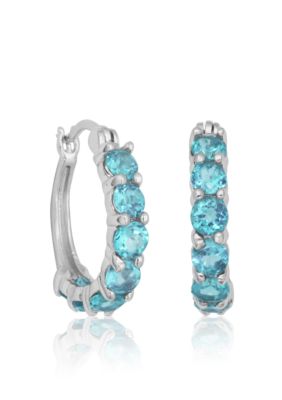 Belk & Co. Sterling Silver Blue Topaz Hoop Earrings 