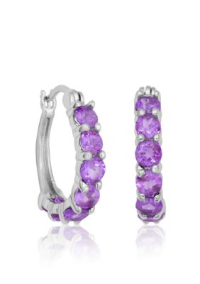 Belk & Co. Sterling Silver Amethyst Hoop Earrings
