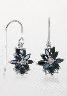 Belk & Co. Sterling Silver Sapphire and Diamond Earrings <br>