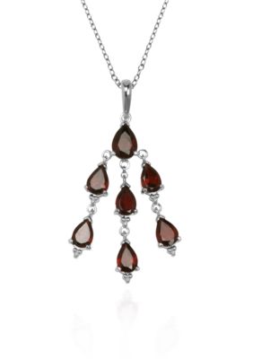 Belk & Co. Sterling Silver Garnet Dangle Chandelier Pendant