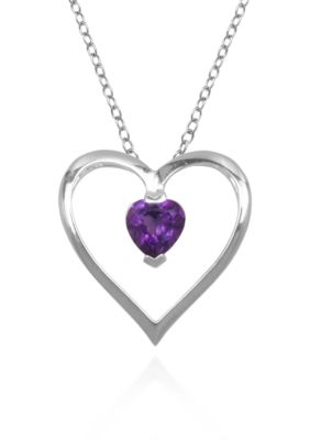 Belk & Co. Sterling Silver Amethyst Heart Pendant