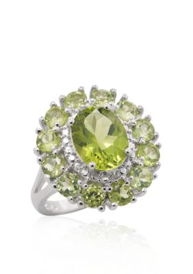 Belk & Co. Sterling Silver Peridot and Diamond Ring