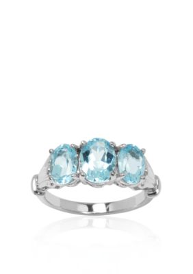 Belk & Co. Sterling Silver 3-Stone Blue Topaz Ring