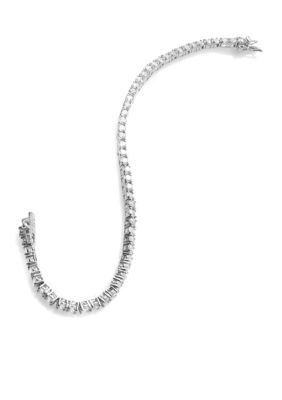 Belk & Co. Platinum Plated Sterling Silver Cubic Zirconia Tennis Bracelet