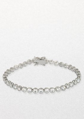 Belk & Co. Platinum Plated Sterling Silver Cubic Zirconia Bracelet