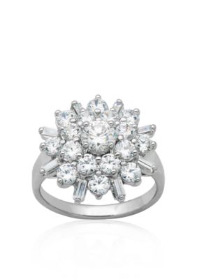 Belk & Co. Platinum Plated Sterling Silver Cubic Zirconia Ring
