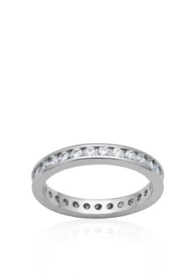 Belk & Co. Platinum Plated Sterling Silver Cubic Zirconia Eternity Band