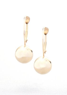 Belk & Co. 8mm Round Ball Leverback Earrings in 14k Yellow Gold