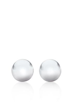 Belk & Co. 14k White Gold 7mm Flat Ball Earring Stud