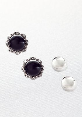 Belk & Co. Sterling Silver and Onyx Stud Boxed Set