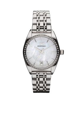 Emporio Armani Ladies Classic Round Dial Watch with Stainless Steel Bracelet Watch