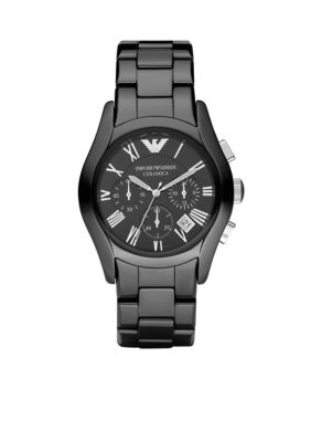 Emporio Armani Emporio Armani Black Ceramic Men's Watch with Black Chronograph Dial