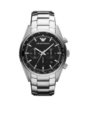 Emporio Armani Men's Sportivo Chronograph Watch With Black Silicone Strap
