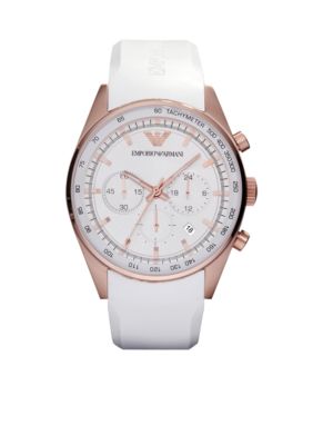 Emporio Armani Mens Sportivo Watch with White Silicone Strap