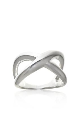 Belk & Co. Sterling Silver Ring with 'X' Design