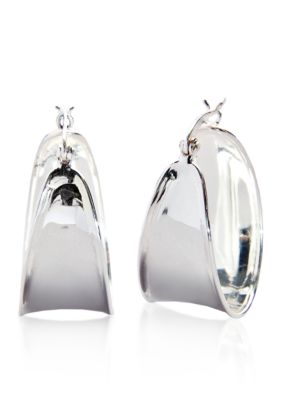 Belk & Co. Sterling Silver Graduated Hoop Earrings