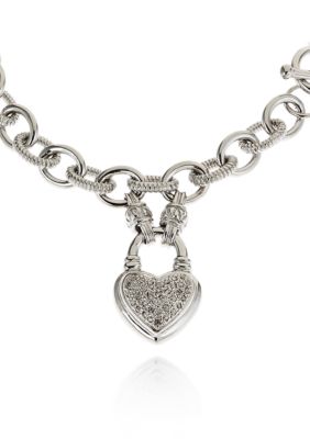 Belk & Co. Diamond Heart Toggle Clasp Bracelet in Sterling Silver