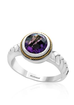 Effy Amethyst Ring in Sterling Silver and 18K Yellow Gold Effy Amethyst Ring in Sterling Silver and 18K Yellow Gold