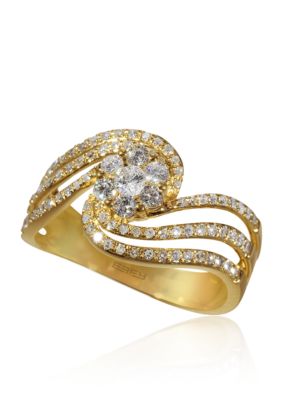 Effy 0.63 ct. t.w. Diamond Cluster Ring in 14K Yellow Gold Effy 0.63 ct. t.w. Diamond Cluster Ring in 14K Yellow Gold
