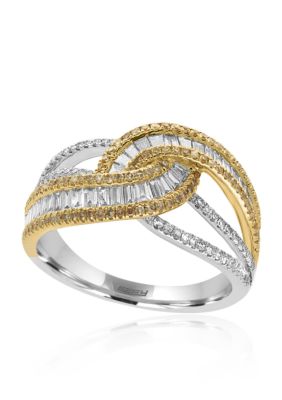Effy Diamond Ring in 14K White Gold and 14K Yellow Gold Effy Diamond Ring in 14K White Gold and 14K Yellow Gold