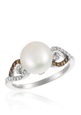 Le Vian Vanilla Pearl with Vanilla Diamonds and Chocolate Diamonds Ring in 14k Vanilla Gold Le Vian Vanilla Pearl with Vanilla Diamonds and Chocolate Diamonds Ring in 14k Vanilla Gold