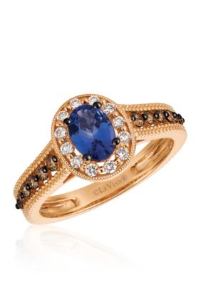 Le Vian Blueberry Tanzanite with Vanilla Diamonds and Chocolate Diamonds Ring in 14k Strawberry Gold Le Vian Blueberry Tanzanite with Vanilla Diamonds and Chocolate Diamonds Ring in 14k Strawberry Gold
