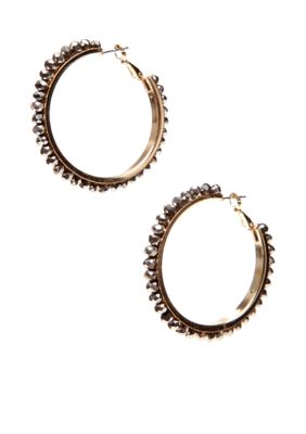 R.J. Graziano Beaded Hoop Earrings