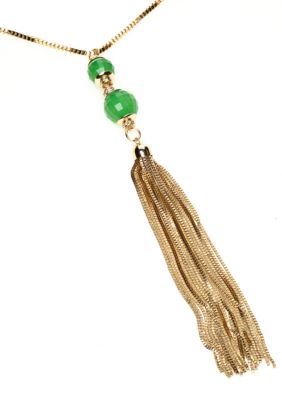 R.J. Graziano Beaded Tassel Necklace